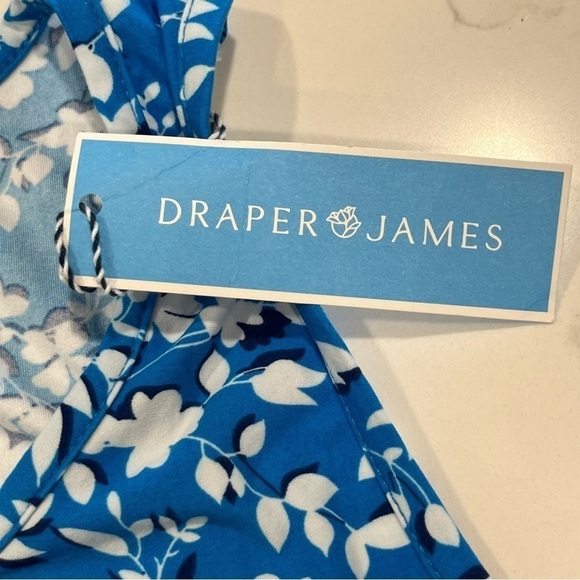 Draper James Blue White Floral Ruffle Dress S/M - Picture 9 of 12